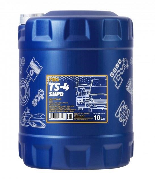 Mannol TS14671 Motor oil MANNOL 7104 TS-4 SHPD 15W-40 Extra ACEA A3/B4/E7 API CI-4 Plus/CI-4/CH-4/SL, 10 l TS14671