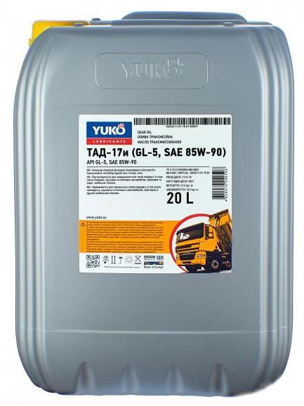 Yuko 4820070240528 Transmission oil YUKO ТАД-17И 85W-90, API GL-5, 20L 4820070240528