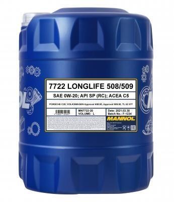 Mannol MN7722-20 Engine oil Mannol 7722 Longlife 508/509 0W-20, 20L MN772220