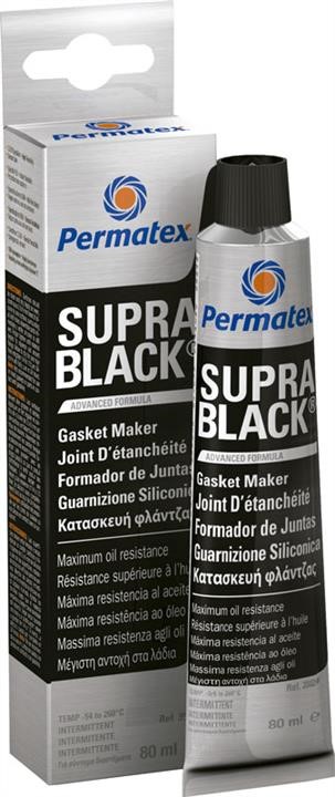 35124 Permatex Gasket sealant, silicone, high temperature, black, 80 ml