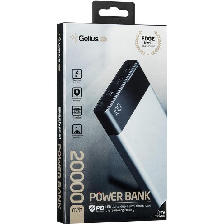 Additional battery Gelius Pro Edge (V2PD) GP-PB20-007 20000mAh 2.1A Gray (12 months) Gelius 00000072028