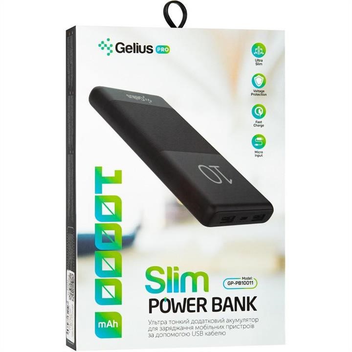 Gelius Additional battery Gelius Pro Slim 10 GP-PB10011 10000mAh Black – price