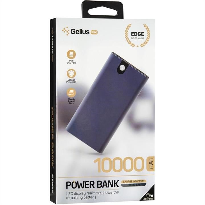 Gelius Additional battery Gelius Pro Edge GP-PB10-013 10000mAh Blue (12 months) – price