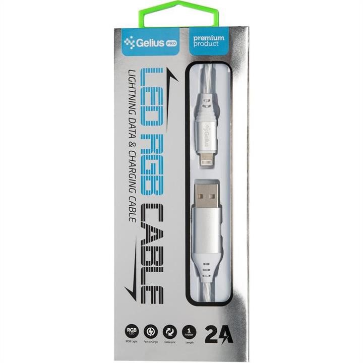 USB Cable Gelius Pro LED RGB GP-UC06i Lightning Silver Gelius 00000078641