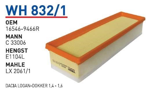 Wunder WH8321 Air filter WH8321