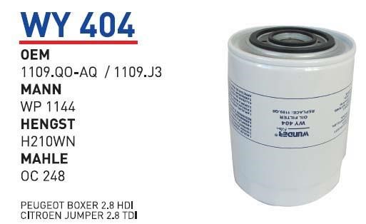 Wunder WY-404 Oil Filter WY404