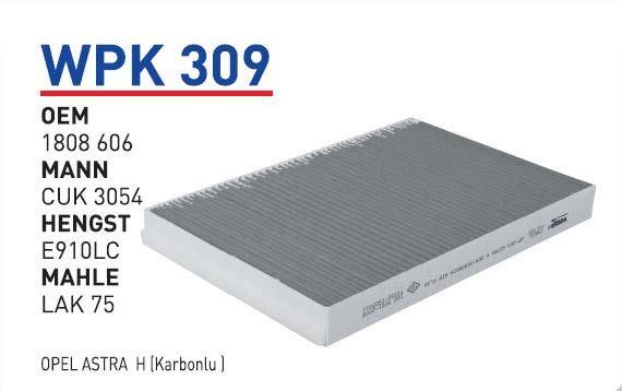 Wunder WP K309 Activated Carbon Cabin Filter WPK309