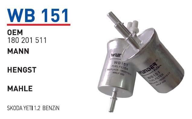 Wunder WB 151 Fuel filter WB151