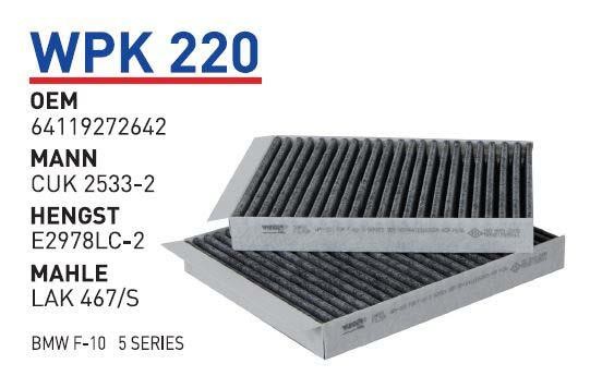 Wunder WPK 220 Activated Carbon Cabin Filter WPK220