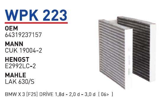 Wunder WPK 223 Activated Carbon Cabin Filter WPK223