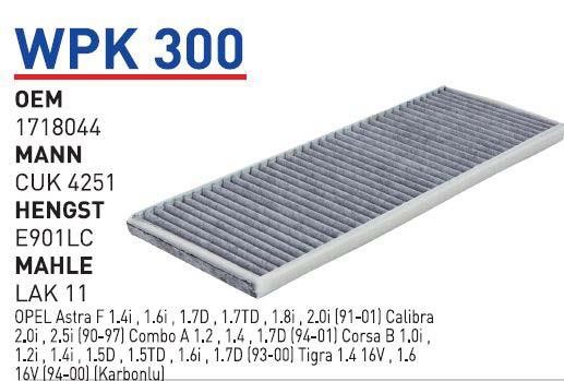 Wunder WPK 300 Activated Carbon Cabin Filter WPK300