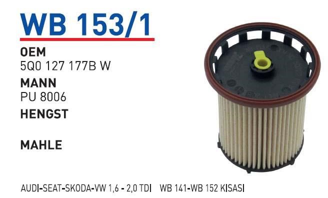 Wunder WB 153/1 Fuel filter WB1531