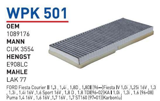 Wunder WPK 501 Activated Carbon Cabin Filter WPK501