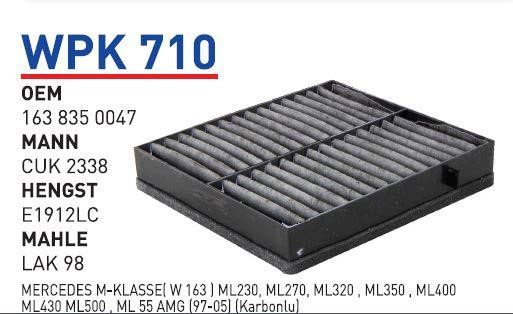 Wunder WPK 710 Activated Carbon Cabin Filter WPK710