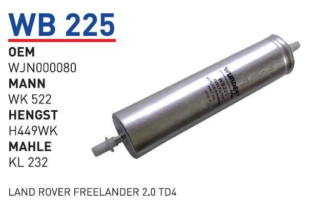 Wunder WB 225 Fuel filter WB225