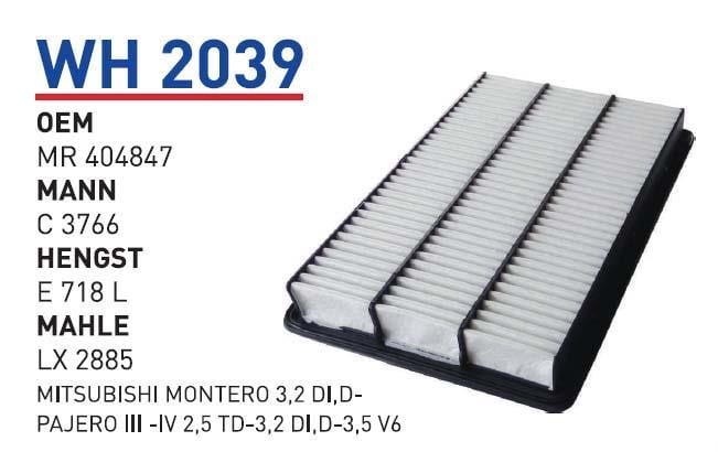 Wunder WH 2039 Air filter WH2039