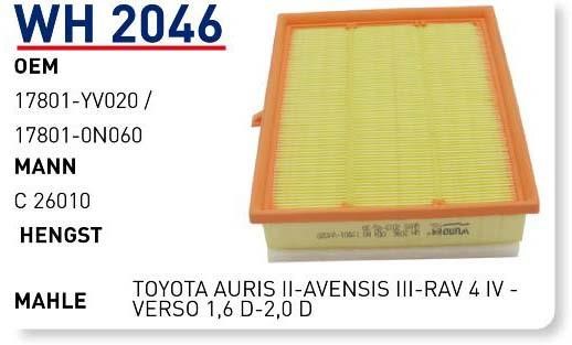 Wunder WH 2046 Air filter WH2046