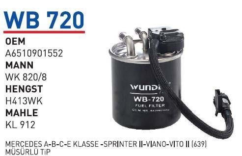 Wunder WB 720 Fuel filter WB720