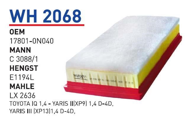 Wunder WH 2068 Air filter WH2068