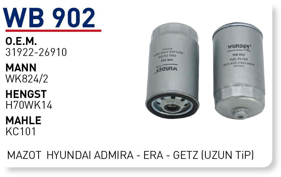 Wunder WB 902 Fuel filter WB902