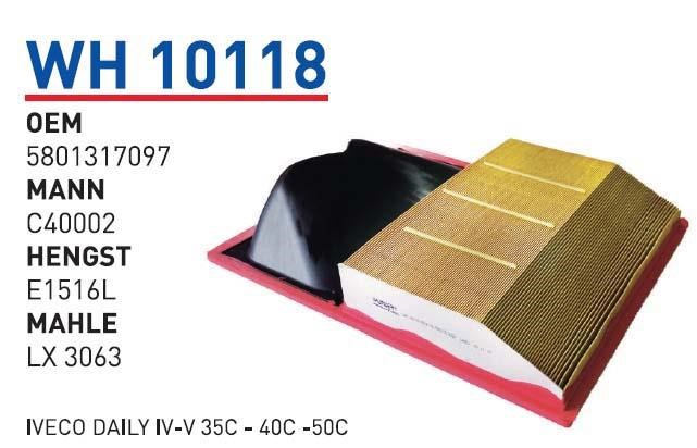 Wunder WH 10118 Air filter WH10118