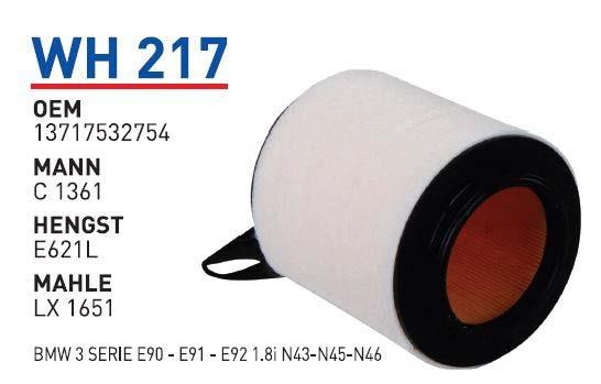 Wunder WH 217 Air filter WH217