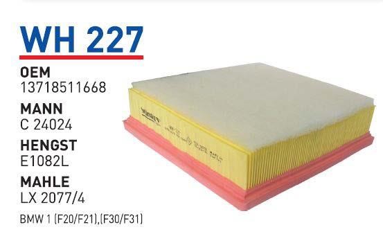 Wunder WH 227 Air filter WH227