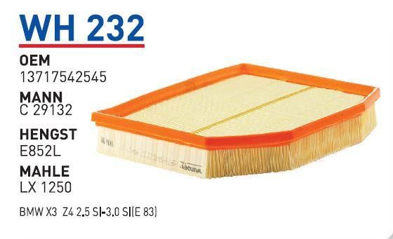 Wunder WH 232 Air filter WH232