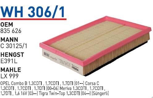Wunder WH 306/1 Air filter WH3061