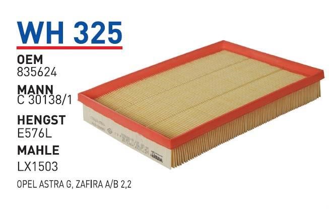 Wunder WH 325 Air filter WH325