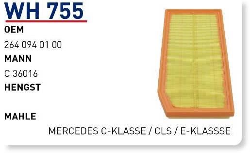 Wunder WH 755 Air filter WH755