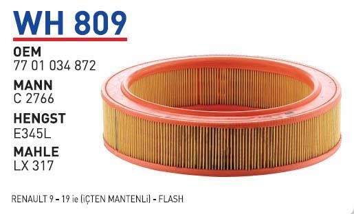 Wunder WH 809 Air filter WH809