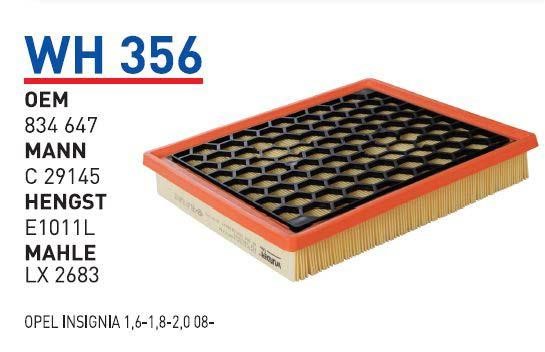 Wunder WH 356 Air filter WH356