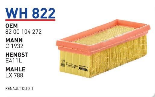 Wunder WH 822 Air filter WH822