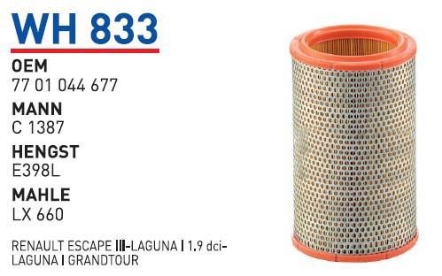 Wunder WH 833 Air filter WH833