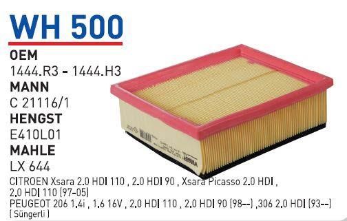 Wunder WH 500 Air filter WH500