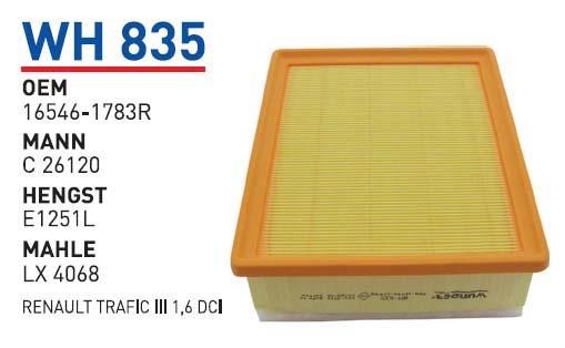 Wunder WH 835 Air filter WH835