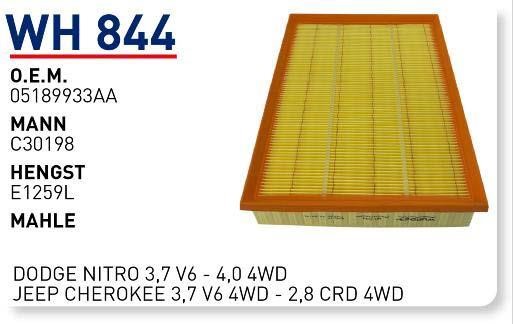 Wunder WH 844 Air filter WH844