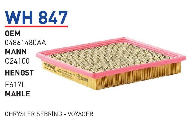 Wunder WH 847 Air filter WH847