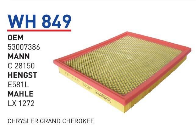 Wunder WH 849 Air filter WH849