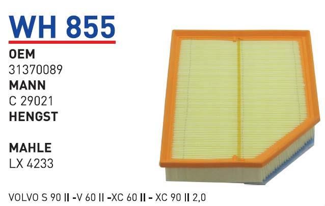Wunder WH 855 Air filter WH855