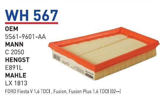 Wunder WH 567 Air filter WH567