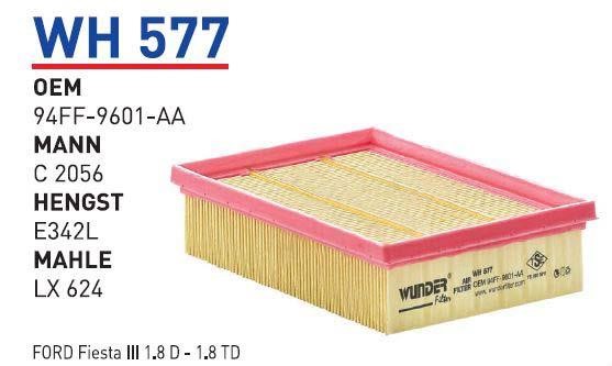 Wunder WH 577 Air filter WH577