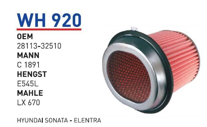 Wunder WH 920 Air filter WH920