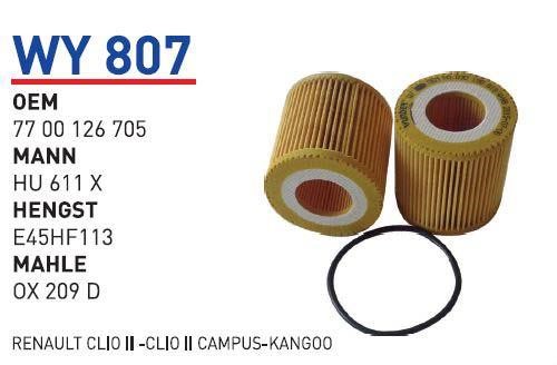 Wunder WY 807 Oil Filter WY807