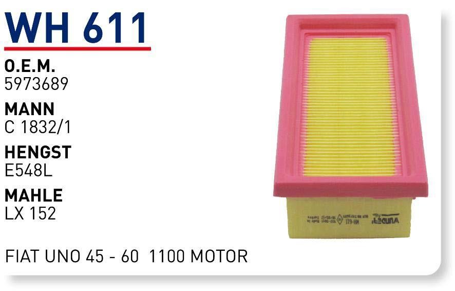 Wunder WH 611 Air filter WH611