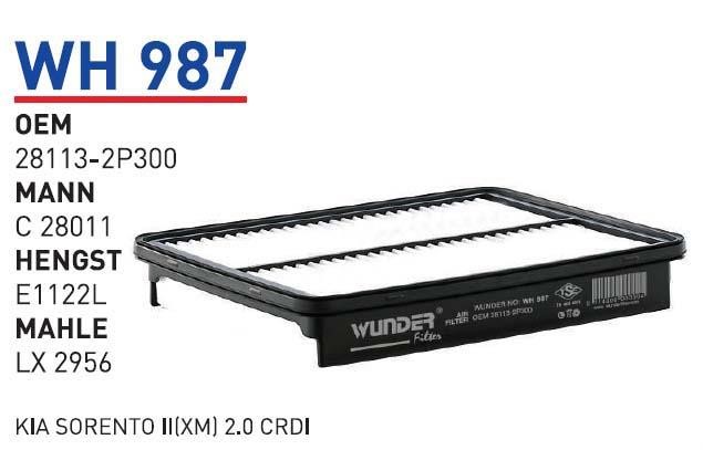 Wunder WH 987 Air filter WH987