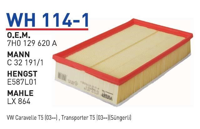 Wunder WH-114/1 Air filter WH1141