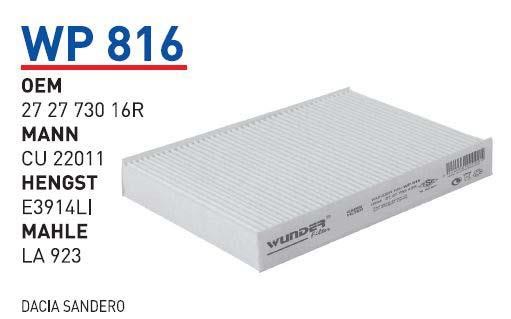 Wunder WP-816 Filter, interior air WP816