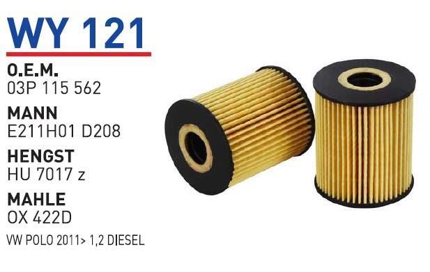Wunder WY 121 Oil Filter WY121